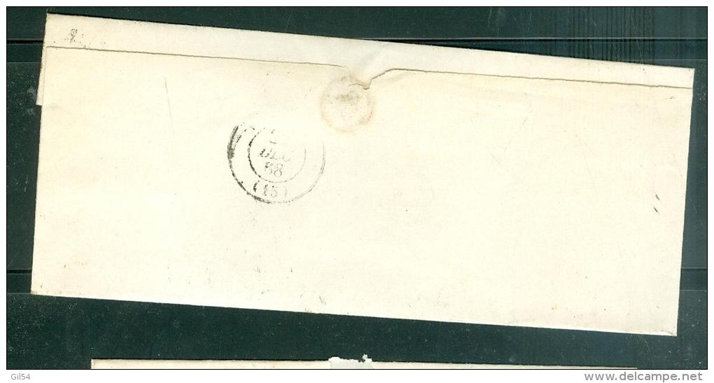 Yvert N°29 / Lsc Oblit Gros Chiffres 105  Angoulème  En  Octo  1868  - Lo34314 - 1849-1876: Période Classique