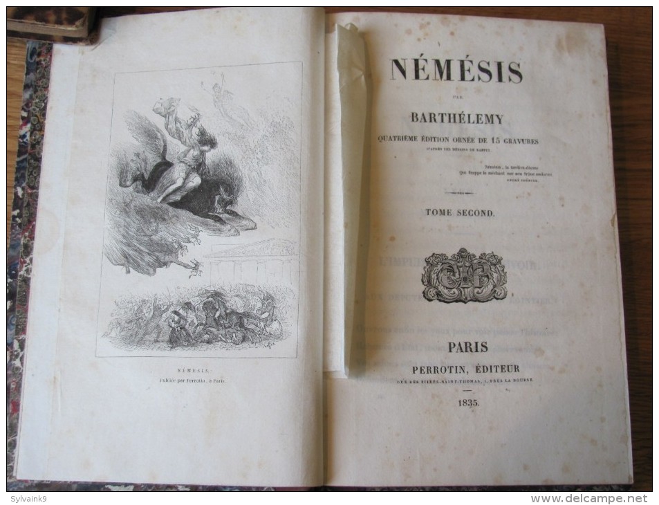 1835 BARTHELEMY NEMESIS TOME 2 GRAVURES PERROTIN CARLISTES CHATEAUBRIAND REVOLUTION HENRI CINQ V PAPE JOURNEES CHOUAN - 1801-1900