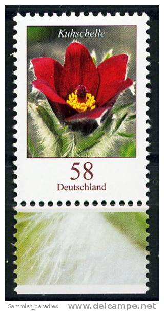 BRD - Michel 2968 - ** Postfrisch Unterrandmarken - 58C Blumen Kuhschelle - Neufs