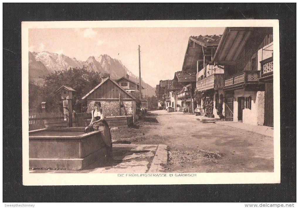 CPA ALLEMAGNE  GARMISCH-PARTENKIRCHEN DIE FRUHLINGSTRASSE IN GARMISCH Ungelaufen Unused - Garmisch-Partenkirchen