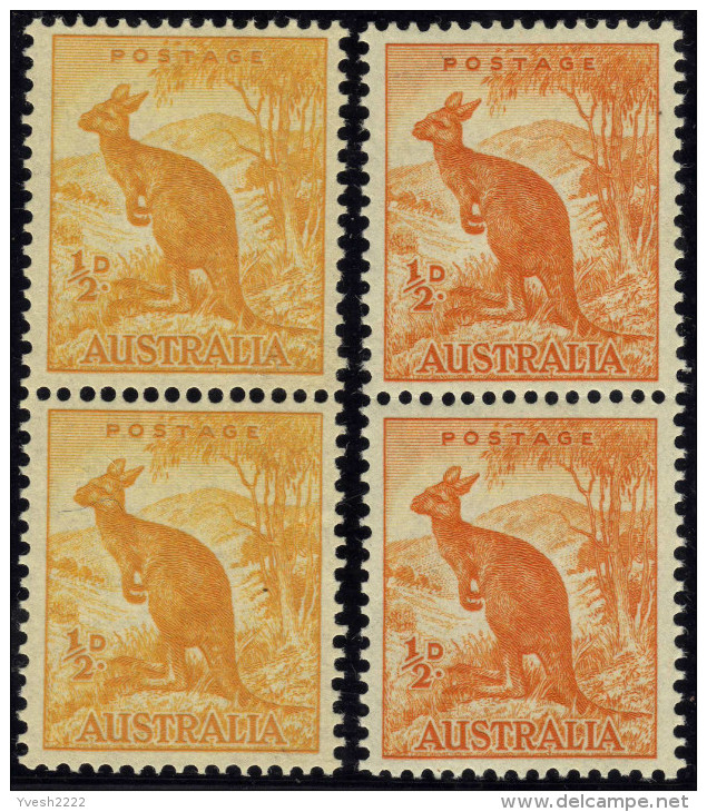 Australie 1942 Y&T 163a, SG 228. Erreur : Couleur Melon. Une Seule Feuille Connue. Kangourou, Wallaroo (kangaroo) - Variétés Et Curiosités