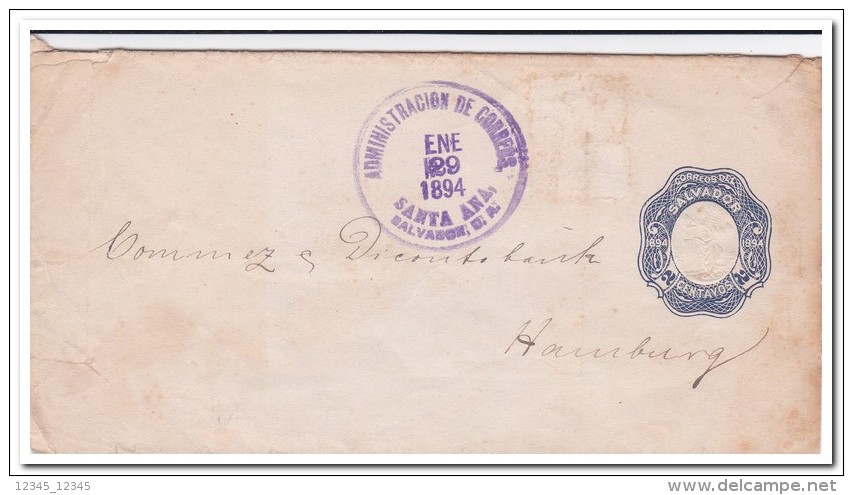 El Salvador 2 Centavos Prepayed Envelope 1894 - El Salvador