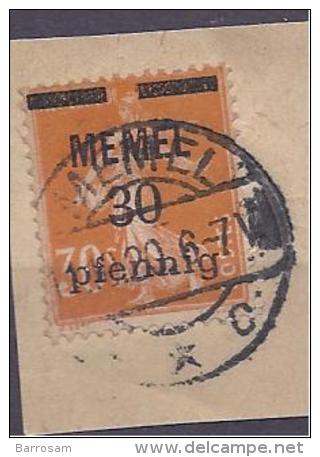 France1920:MEMEL Michel20 Used On Piece - Oblitérés