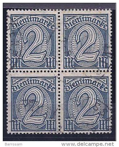 Germany1920:Officials Michel Dienst.32 Block Of 4 Used - Other & Unclassified