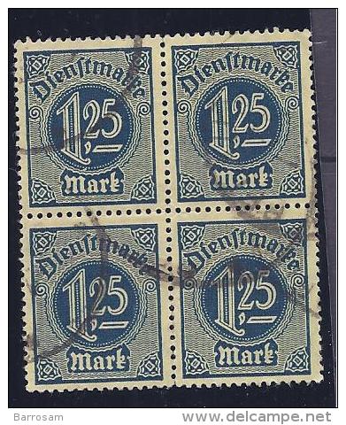 Germany1920:Officials Michel Dienst.31 Block Of 4 Used - Other & Unclassified