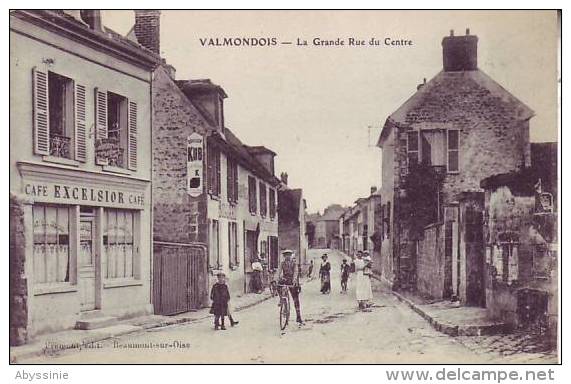 95 VALMONDOIS - (animé, Vélo) La Grande Rue Du Centre - Frémont à Beaumont - D5 205 - Valmondois