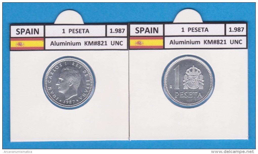 SPAIN /JUAN CARLOS I    1 PESETA  1.987  Aluminium  KM#821   UNCIRCULATED  T-DL-9377 - 1 Peseta