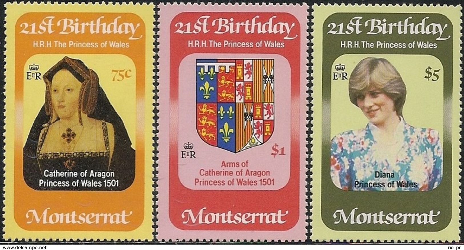 MONTSERRAT - COMPLETE SET 21st BIRTH ANNIV. OF DIANA, PRINCESS OF WALES 1982 - MNH - Montserrat