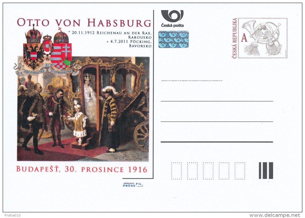 Czech Rep. / Postal Stat. (Pre2011/31) Otto Von Habsburg (1912-2011), Budapest - 30th December 1916 - Guerre Mondiale (Première)