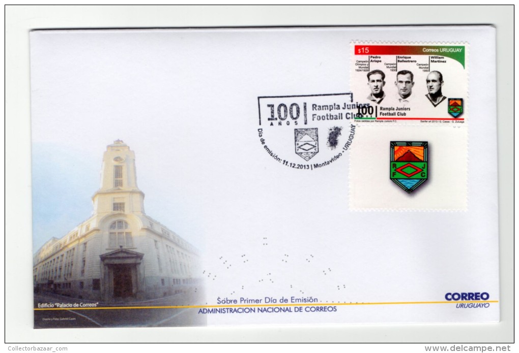 2013 URUGUAY Cover FDC MNH SOCCER Fussball FOOTBALL Futbol WORLD CHAMPION LEGEND RAMPLA LIGHTHOUSE - 1930 – Uruguay