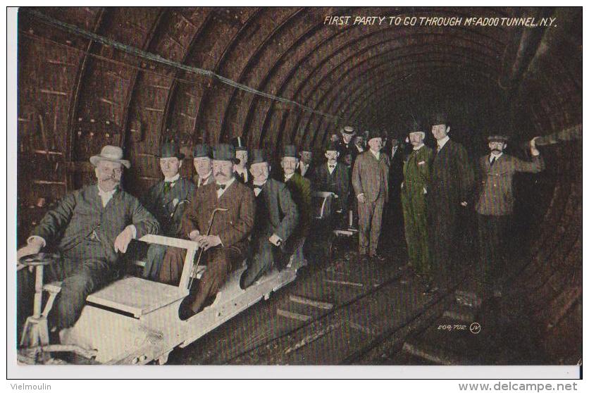 NEW YORK FIRST PARTY TO GO THROUGH MC ADOO TUNNEL  BELLE CARTE RARE !!! - Ponts & Tunnels