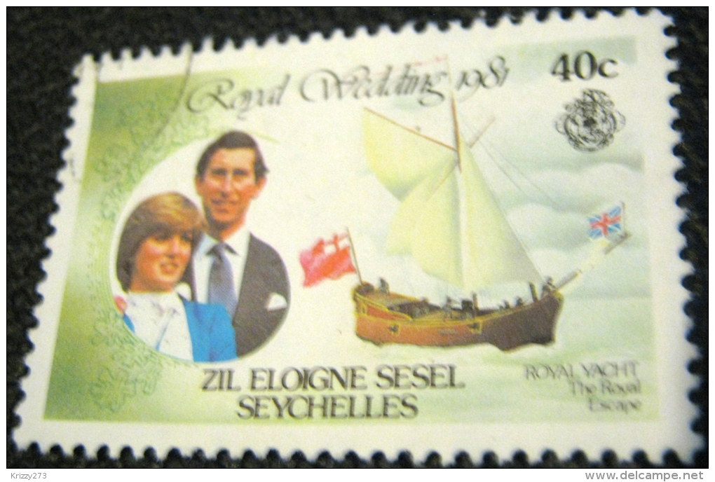 Seychelles 1981 Royal Wedding Prince Charles 40c - Used - Seychellen (1976-...)