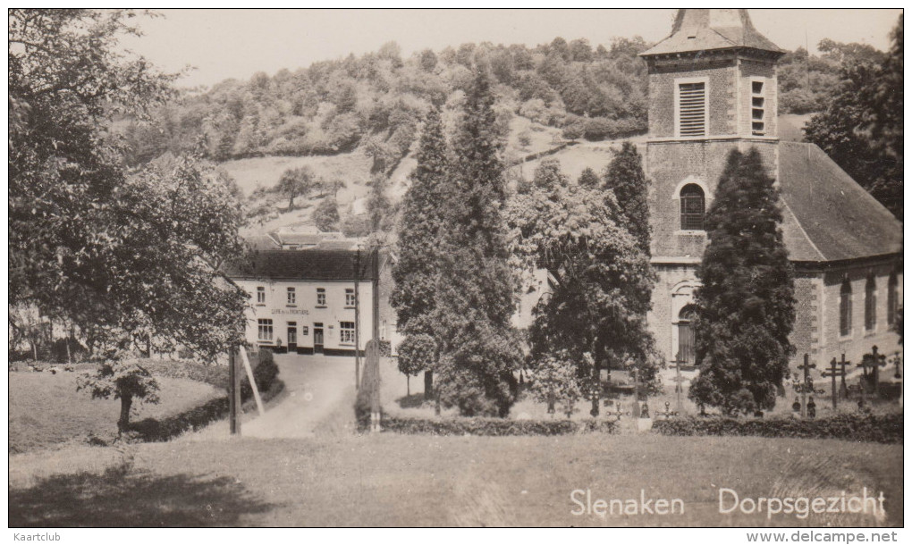 Slenaken - Dorpsgezicht : Met Café De La Frontiere En Kerk (1950) - Limburg , Nederland/Holland - Slenaken