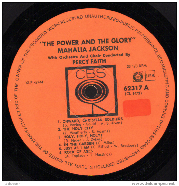 * LP *  MAHALIA JACKSON - THE POWER AND THE GLORY (Holland 1969) - Religion & Gospel