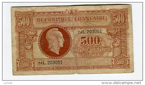 500 Francs Tresor Central - 1943-1945 Marianna