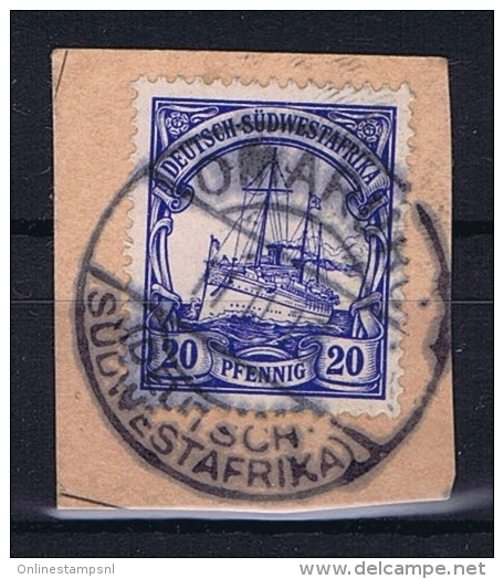 Deutsche Post In Südwestafrika Omaruru  11-11-1913 Mi 27 Voll-Stempel Auf Briefstück - Deutsch-Südwestafrika