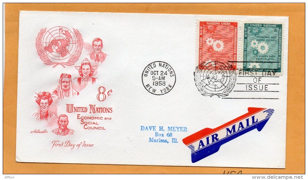 United Nations New York 1958 FDC - FDC