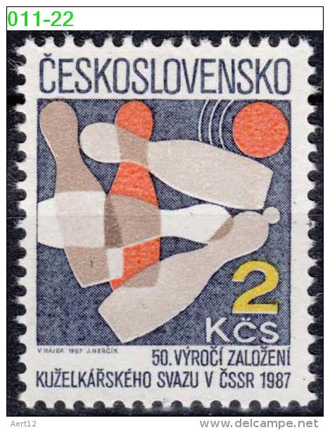 CZECHOSLOVAKIA, 1987,  Bowling Union, Sport, MNH (**), Sc/Mi 2641/2896 - Pétanque