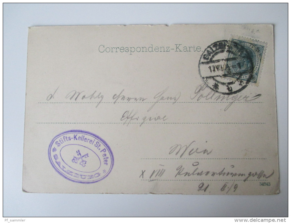 AK / Bildpostkarte 1904 Salzburg Verlag G. Baldi In Salzburg 119 Echt Gelaufen! Stifts Kellerei St. Peter - Salzburg Stadt