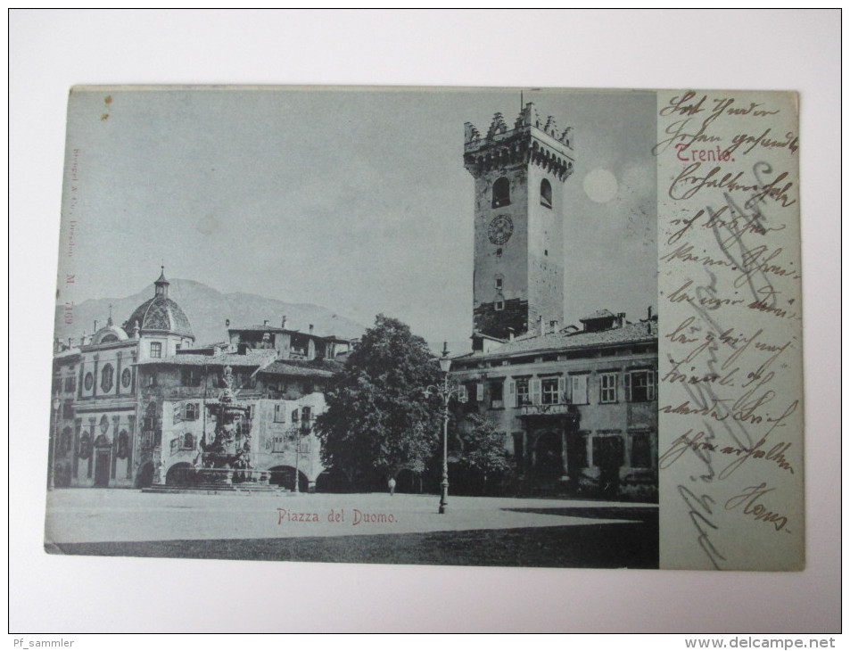 AK / Bildpostkarte 1899 (?) Österreich / Italien Trento Piazza Del Duomo Echt Gelaufen! Verlag Stengel & Co, M. 7169 - Trento