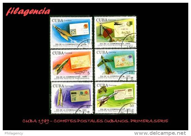 USADOS. CUBA. 1989-08 COHETES POSTALES. PRIMERA SERIE - Gebruikt