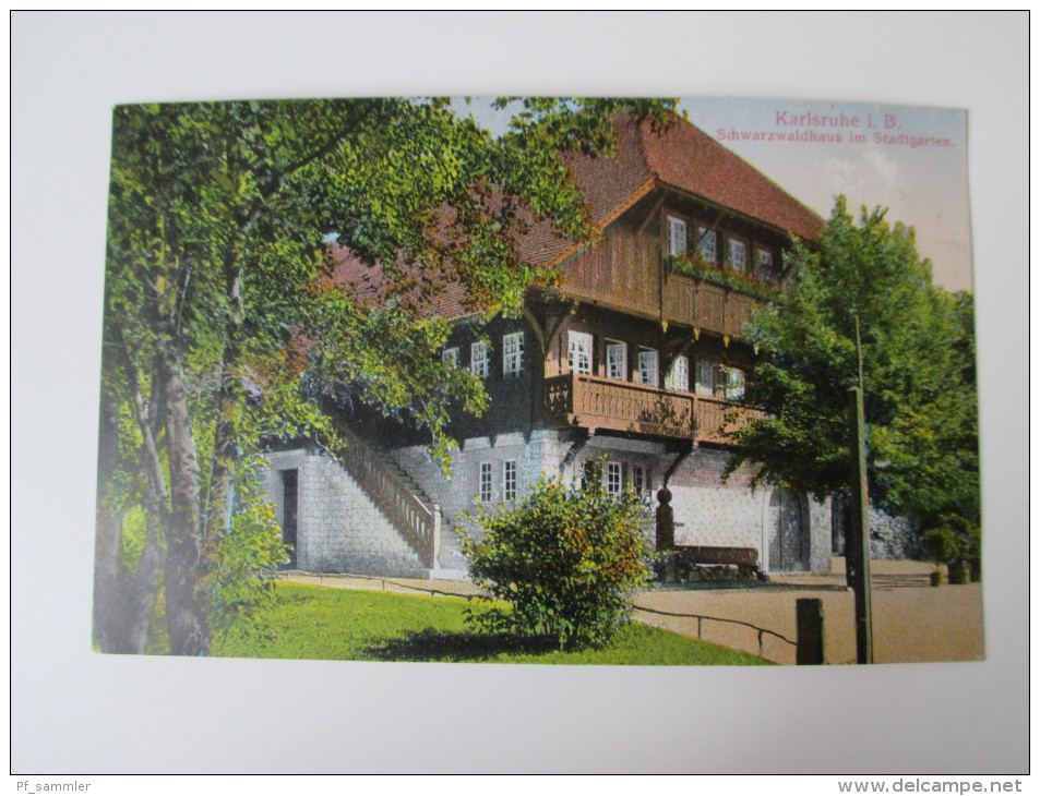 AK / Bildpostkarte 1916 Karlsruhe I. B. Schwarzwaldhaus Im Stadtgarten Rheinischer Kunst Und Postkartenverlag "Hepp" - Karlsruhe