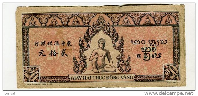 Billet 20 Piastre Indochine Rose - Indochina