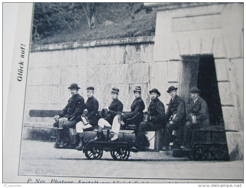 AK / Bildpostkarte Bergbau Ausfahrt Aus Dem Salzbergwerk / Glück Auf! P. Ney Photogr. Anstalt Am Königl. Salzbergwerk - Mines