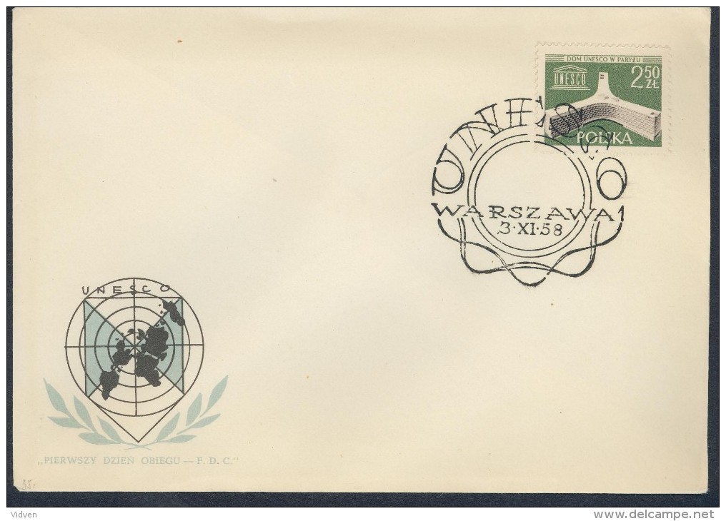 Poland First Day Cover 1958 - Avions