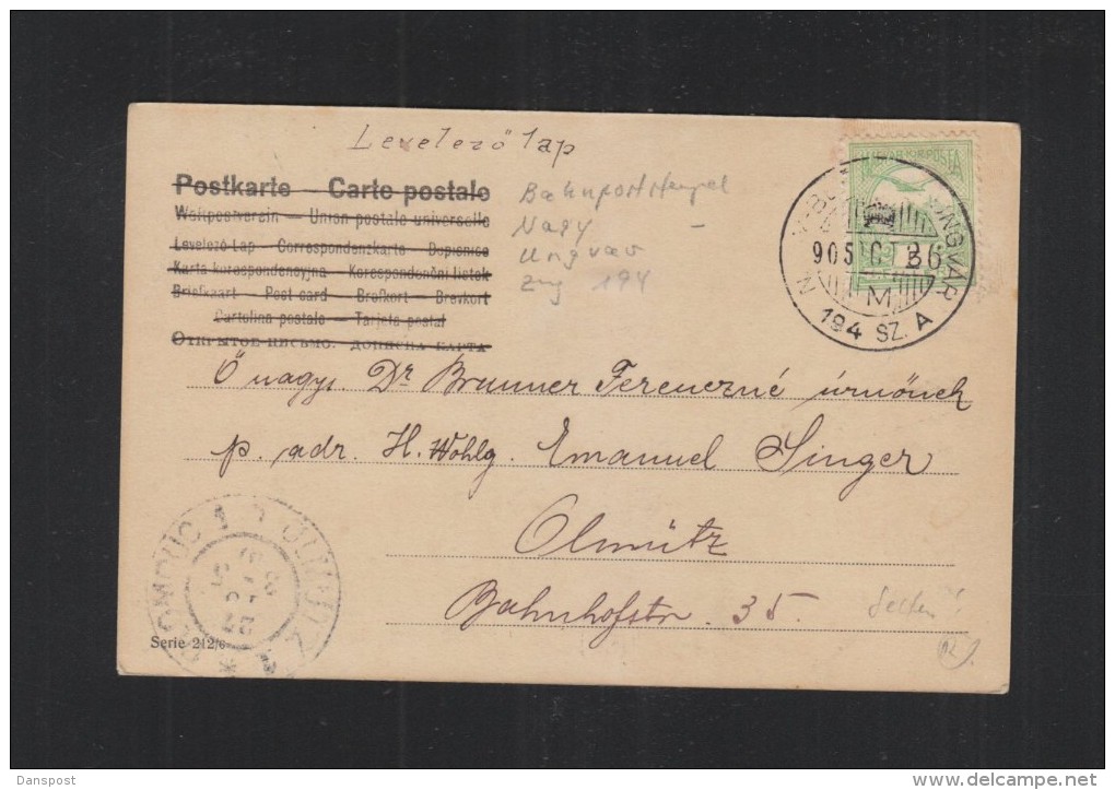 Hungary PC 1905 Raylroad Pmk. Nagy Ungvar - Brieven En Documenten