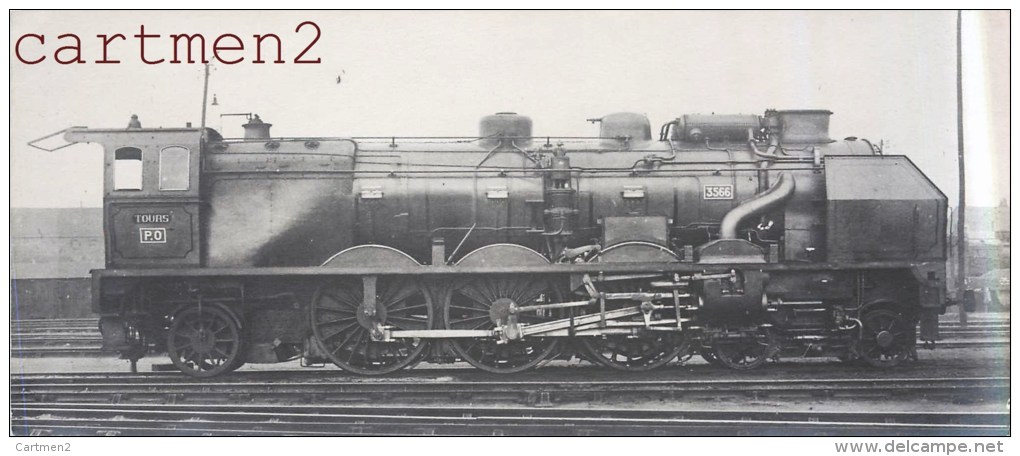 PHOTOGRAPHIE ANCIENNE : TOURS LOCOMOTIVE DE L'ETAT P.-O. N°3566 TRAIN PARIS-ORLEANS ZUG LOKOMOTIVE GARE TRENO - Other & Unclassified