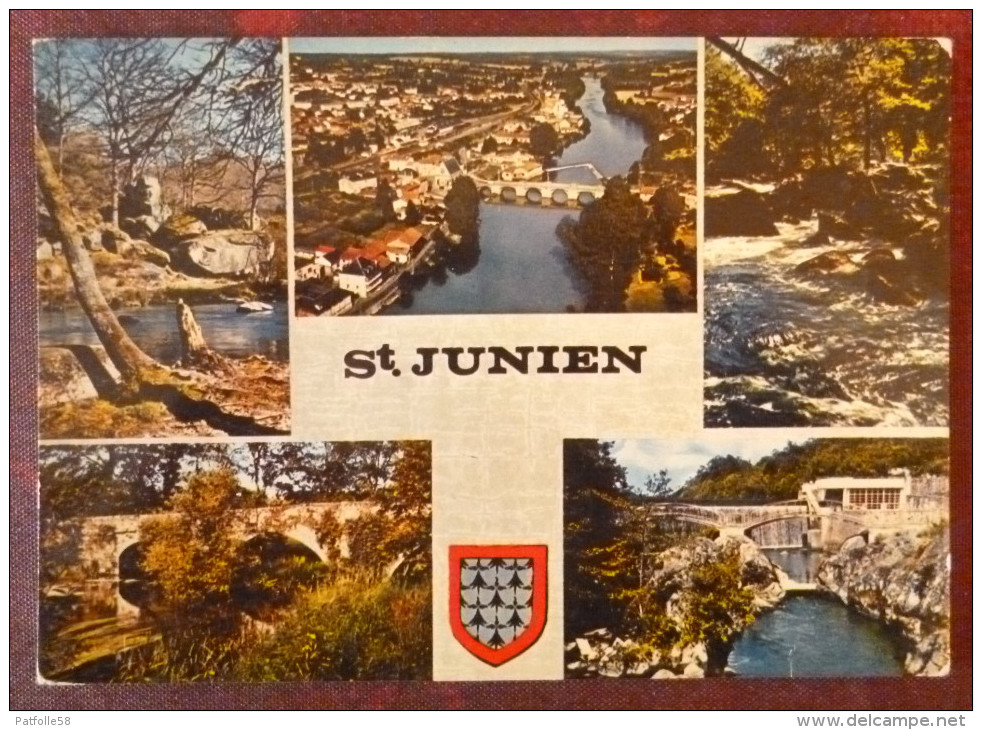 SAINT JUNIEN  (87). LOT DE 3 CARTES MULTIVUES . ANNEES 1960/70/80. - Saint Junien