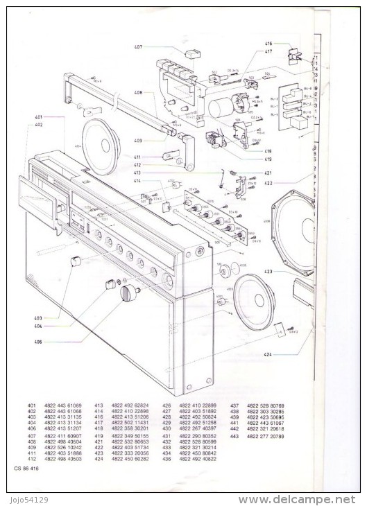 PHILIPS - Stéréo Radio Recorder D 8444 - Service Manual - Andere Pläne