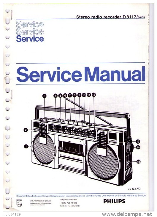 PHILIPS - Stéréo Radio Recorder D 8117 - Service Manual - Other Plans