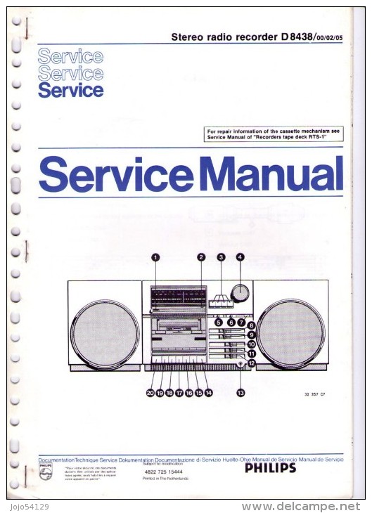 PHILIPS - Stéréo Radio Recorder D 8438 - Service Manual - Andere Pläne