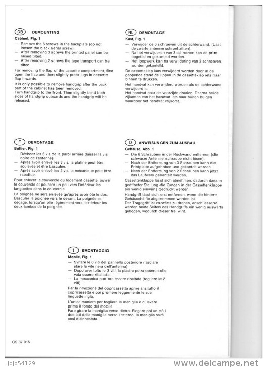 PHILIPS - Stéréo Radio Recorder D 8134 - Service Manual - Andere Pläne