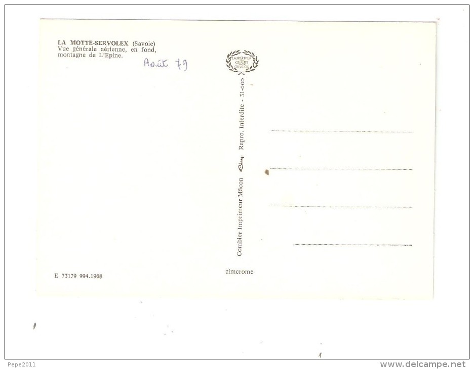 CSM  73 - Savoie : La Motte Servolex : Vue Générale Aérienne . En Fond Montagne De L'Epine - La Motte Servolex