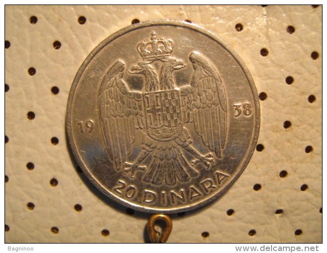 KINGDOM Of YUGOSLAVIA 20 Dinara 1938 Silver - Yugoslavia