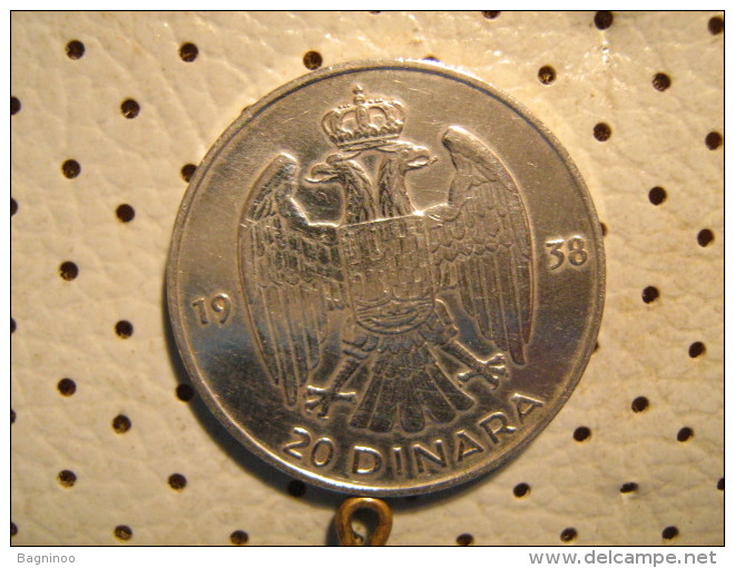 KINGDOM Of YUGOSLAVIA 20 Dinara 1938 Silver - Yugoslavia