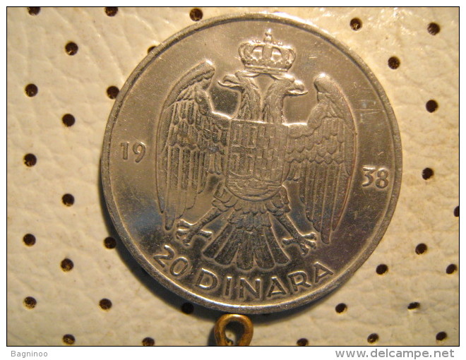 KINGDOM Of YUGOSLAVIA 20 Dinara 1938 Silver - Yugoslavia