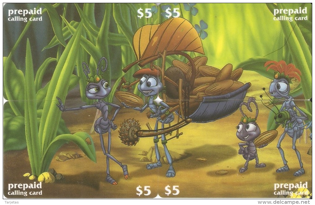 PUZZLE DE 4 TARJETAS DE ESTADOS UNIDOS DE LA PELICULA BICHOS (DISNEY) INSECTS - Rompecabezas