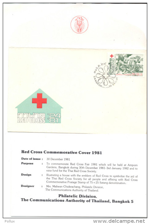 Thaïland Children´s Day 1981 Red Cross Commemorative Cover - Thaïlande