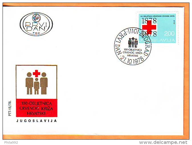 Yugoslavia 1978 Y FDC Croatian Red Cross Ann. Mi No 1748 Postmark Beograd 21.10.1978. - FDC