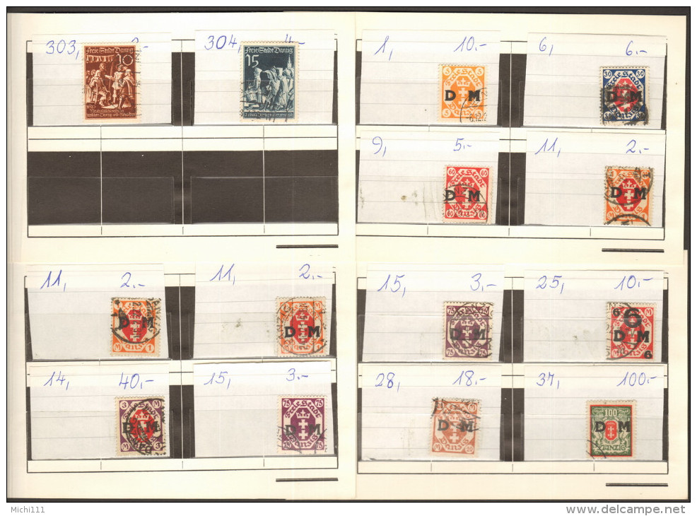 Danzig Lot Mi.Nr.303,304 Und Dienstmarken Ex 1-44 Gestempelt 2 Bilder - Other & Unclassified