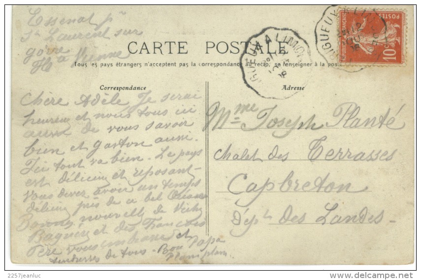 CP 87 St Laurent Sur Gorre Vue Générale  1908 - Saint Laurent Sur Gorre