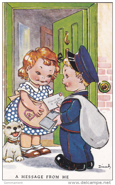 CHILDREN - DINAH - A MESSAGE FROM ME . TUCK PUBL. - Humorous Cards