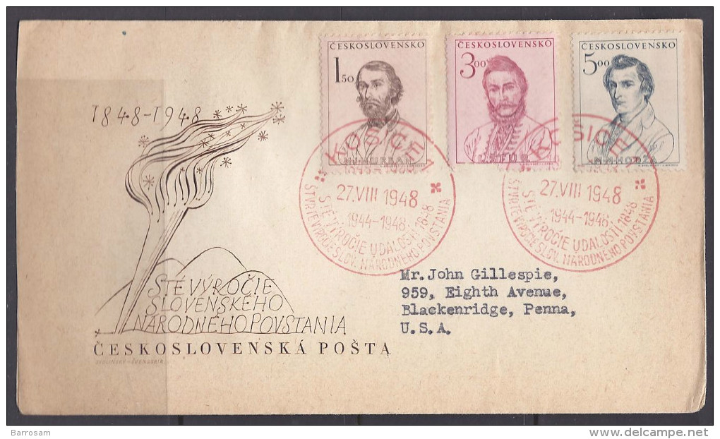 Czechoslovakia1948: Michel 546-8FDC - Covers & Documents