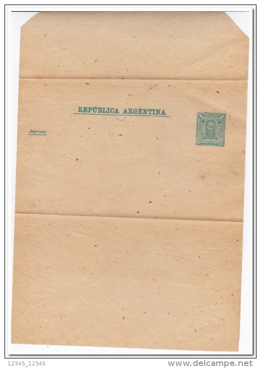 Argentinie 1896, 1 Centavo Prepayed Envelope ( Type Of Rice Paper ?? ) - Postal Stationery