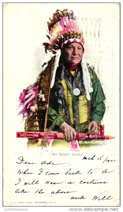 ETNISCH      4 PC  Jiccarilla Apache   Lowney's Chocolats  No Neck Chief   1901  Pub Alimentaires - Native Americans