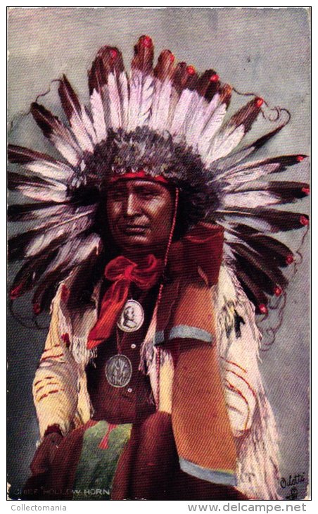 ETNISCH     3 PC  Stamp Mauritius  1905  Chief Hollow Horn   Chief  Geronimo - Indianer